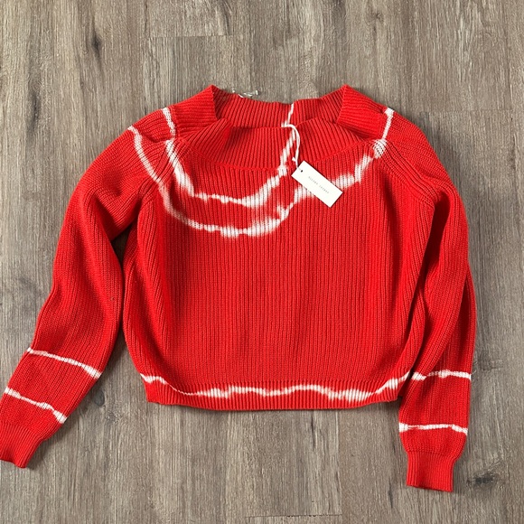 Gilded Intent Sweaters - Gilded Intent Buckle Vibrant Red and White Knit Sweater